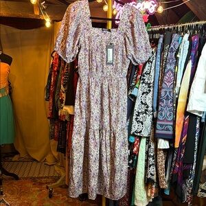 Nasty Gal Purple Puff Sleeve Sundress